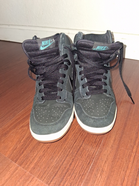 Nike Shoes - Nike Black and Teal High-Top Sneakers